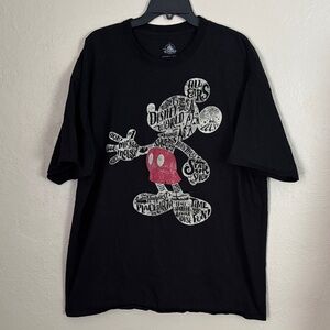 Disney Parks Official Mickey Mouse Silhouette Black T-Shirt Size XXL Unisex